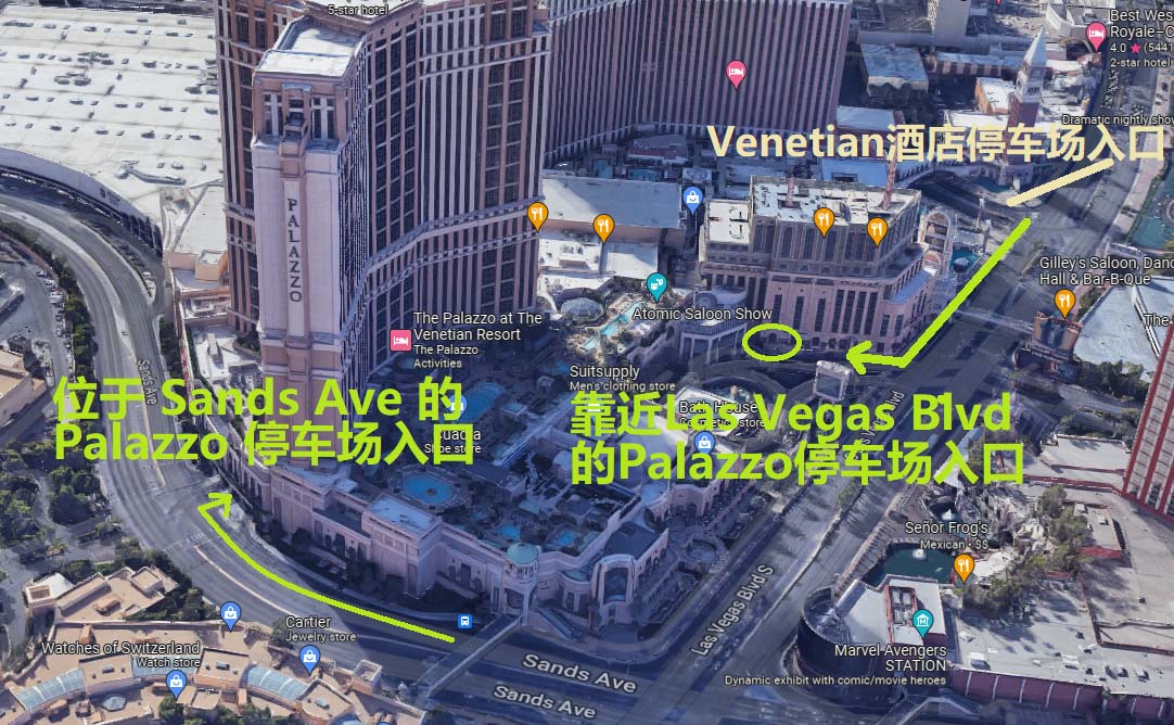拉斯维加斯 Palazzo 帕拉佐皇宫度假酒店自助停车场